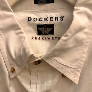 Dockers Men's Casual Button-Down Shirt in White
